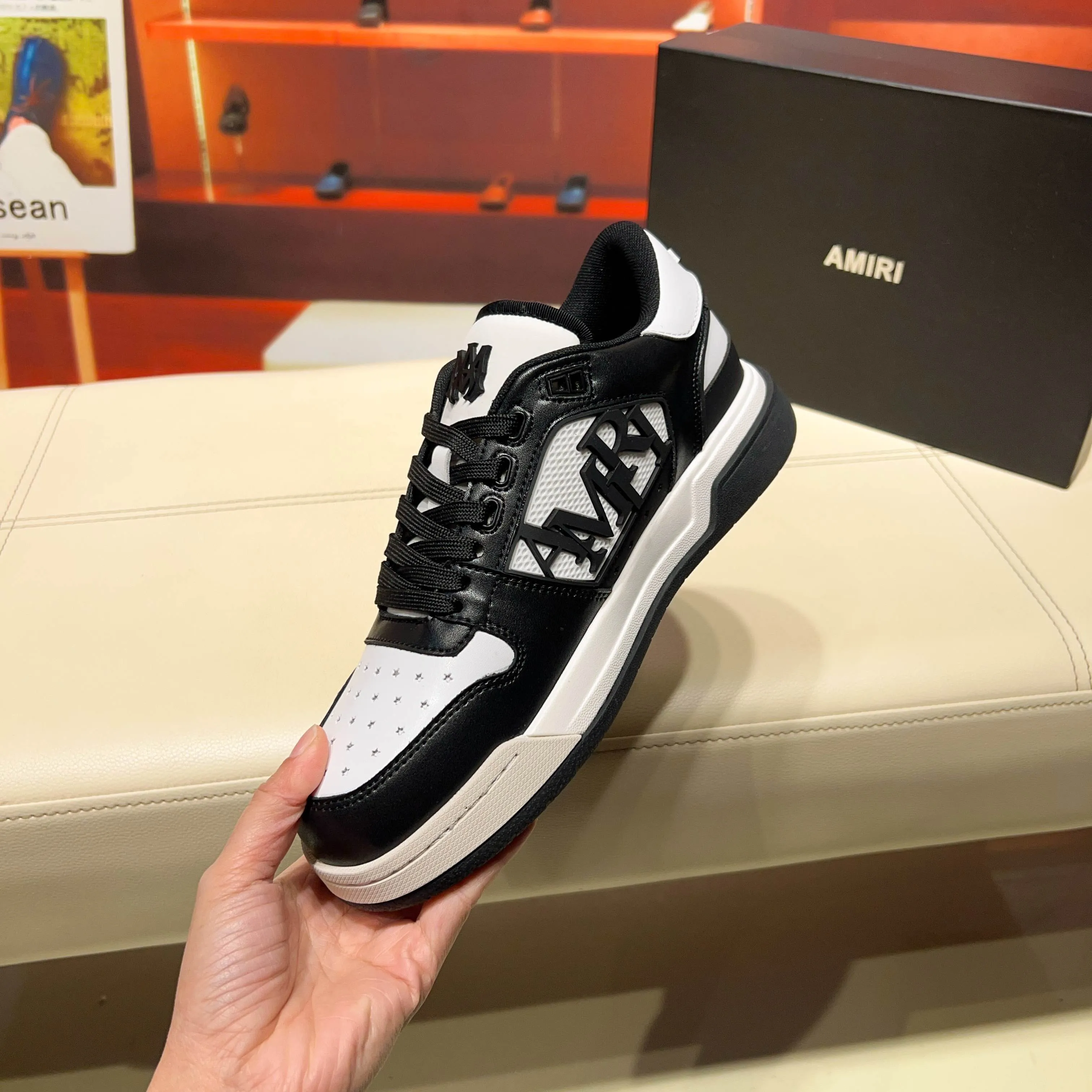 Men's men's shoes 💰500 [New style] 🌲🌲 Amiri - New Amiri trendy shoes, low-top casual sports shoes, the same style as celebrities, made of selected cowhide stitching, original outsole, comfortable on the feet, high-end workmanship, welcome to buy Size: 39-45 (customized for 46)